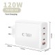 Tech-Protect NC120W-GAN 4-Port 120W Wall Charger - White