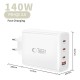 Tech-Protect NC140W-GAN 4-Port 140W Wall Charger - White