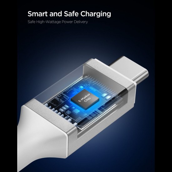 Spigen Essential EB10015CC USB-C / USB-C 100W 150cm Cable - White