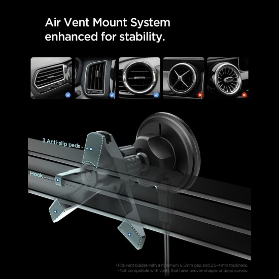 Spigen EV15MAQ Essential Qi2 MagSafe Car Air Vent Holder - Black