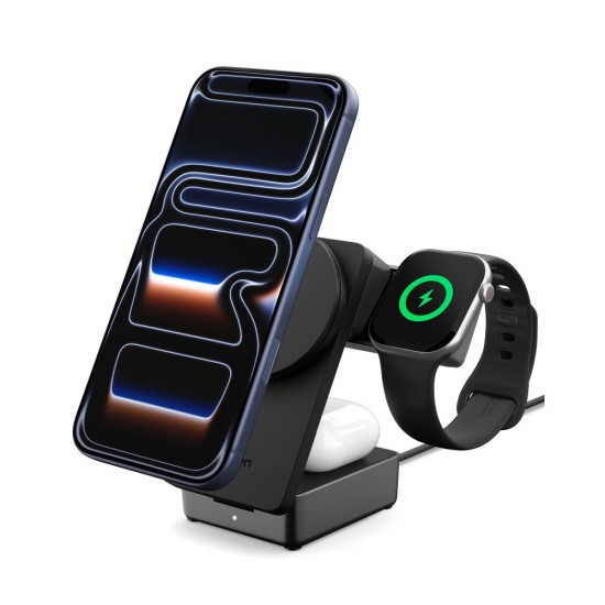 Spigen Essential Qi2.2 25W 3in1 MagSafe Magnetic Wireless Charger - Black