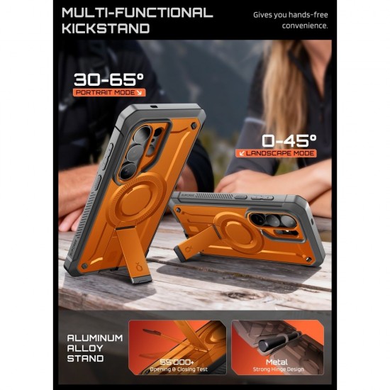 Supcase Unicorn Beetle Pro Mag MagSafe 2-set Case for Samsung Galaxy S26 Ultra - Black and Orange