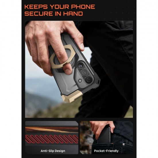 Supcase UB Grip Mag MagSafe Case for Samsung Galaxy S26 - Black and Brown