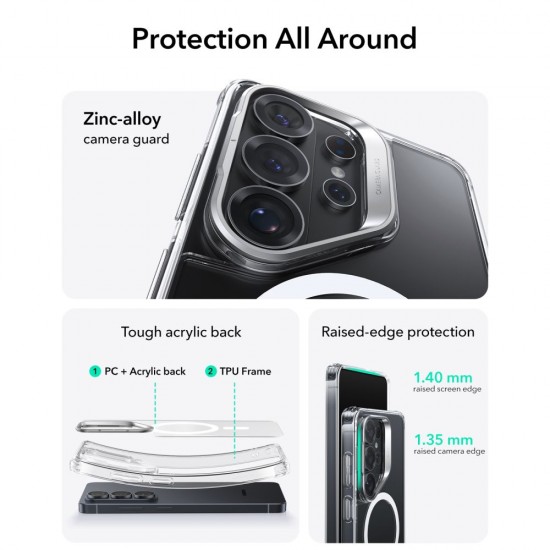 ESR Classic Hybrid Kickstand MagSafe Case for Samsung Galaxy S26 Ultra - Clear