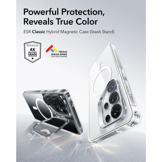 ESR Classic Hybrid Kickstand MagSafe Case for Samsung Galaxy S26 Ultra - Clear