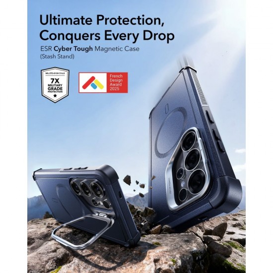 ESR Cyber ​​Tough Kickstand MagSafe Case for Samsung Galaxy S26 Ultra - Navy Blue