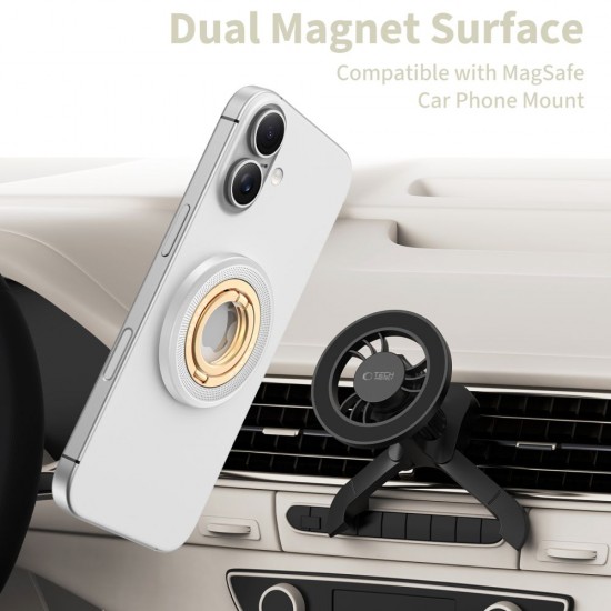 Tech-Protect MMR700 Lamano MagSafe Magnetic Phone Holder - Gray and Gold