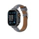 AmazingThing Class Band Leather Strap for Apple Watch 45 / 46 / 49 mm - Gray