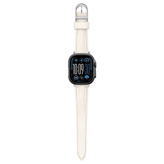 AmazingThing Class Band Leather Strap for Apple Watch 45 / 46 / 49 mm - Light Beige