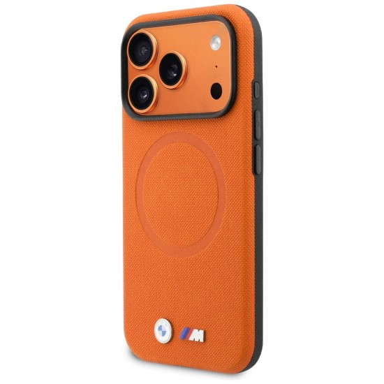 BMW M FW Metal Logo MagSafe Case for iPhone 17 Pro - Orange