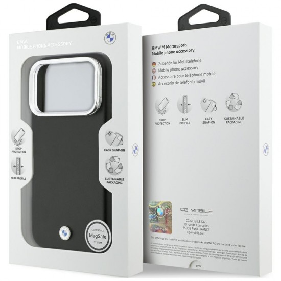 BMW M Sign Metal Logo MagSafe Case for iPhone 17 Pro - Black
