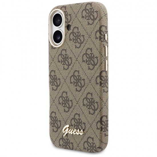 Guess 4G Script MagSafe Case for iPhone 17 - Brown