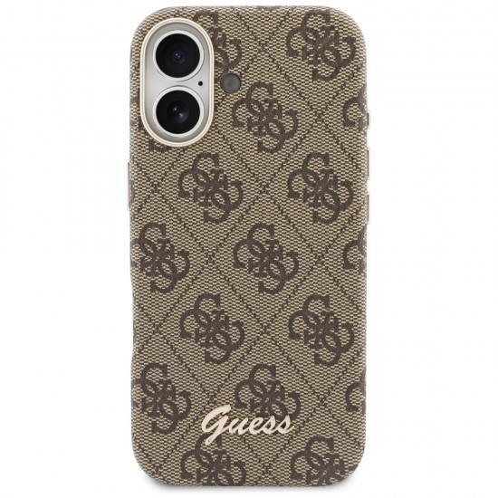 Guess 4G Script MagSafe Case for iPhone 17 - Brown