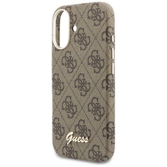 Guess 4G Script MagSafe Case for iPhone 17 - Brown