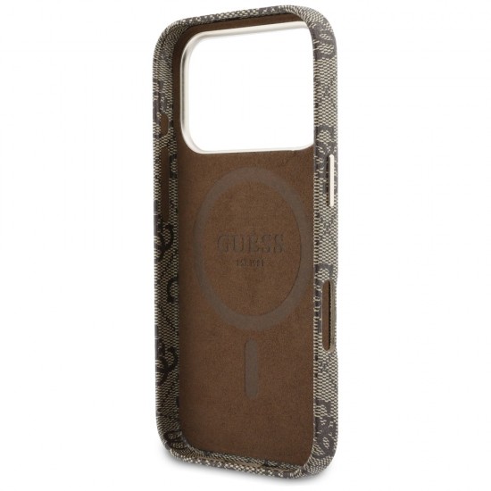 Guess 4G Script MagSafe Case for iPhone 17 Pro - Brown