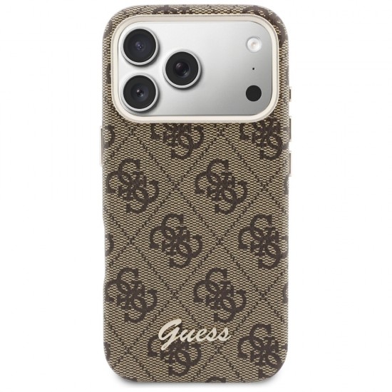 Guess 4G Script MagSafe Case for iPhone 17 Pro Max - Brown