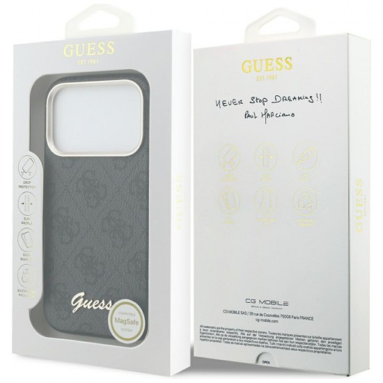 Guess 4G Script MagSafe case for iPhone 17 Pro Max - black