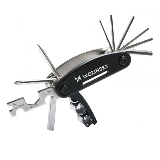 Wozinsky WWZ-01N 16-in-1 Multifunctional Bicycle Repair Tool Set - Black
