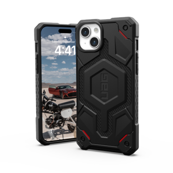 UAG Monarch case for iPhone 15 Plus - black kevlar