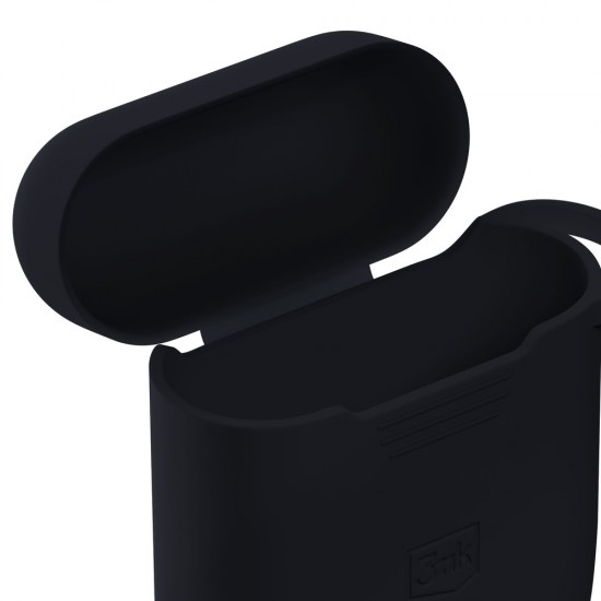 3mk Silicone AirPods Case Black for AirPods 4 - black