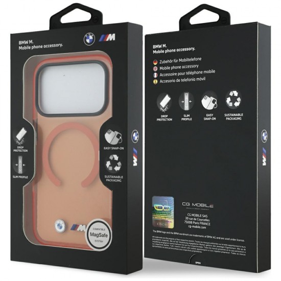 BMW M IML Metal Logos MagSafe Case for iPhone 17 Pro - Pro Orange