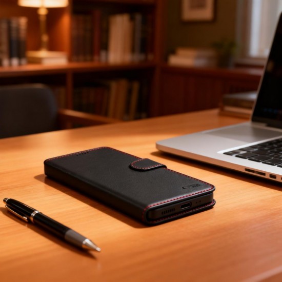 Tech-Protect Wallet Case for Samsung Galaxy S26 Ultra - Black and Red