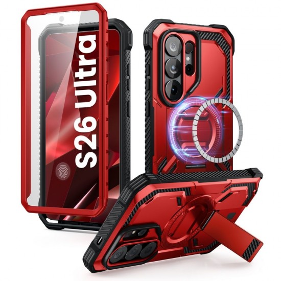 Supcase ArmorBox Mag MagSafe Case for Samsung Galaxy S26 Ultra - Red and Black