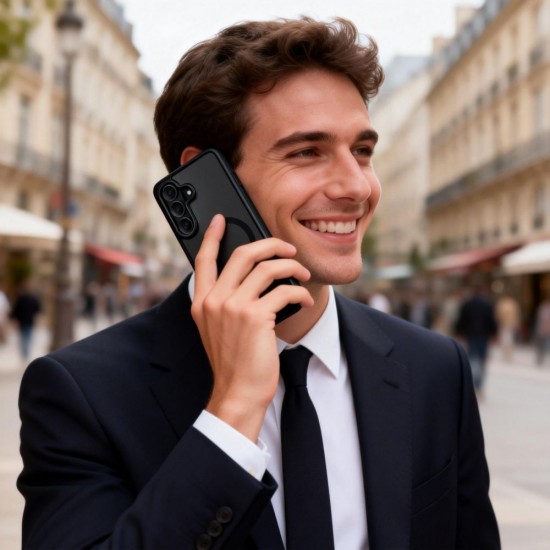 Tech-Protect Magmat MagSafe Case for Samsung Galaxy S26 - Transparent Black