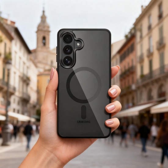 Tech-Protect Magmat MagSafe Case for Samsung Galaxy S26+ - Transparent Black