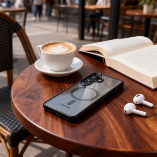 Tech-Protect Magmat MagSafe Case for Samsung Galaxy S26+ - Transparent Black