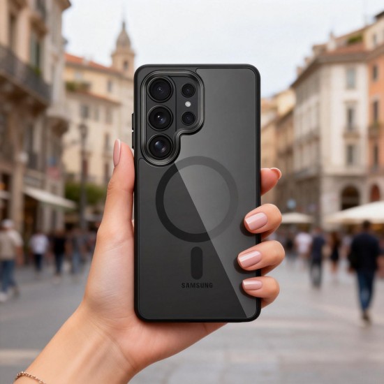 Tech-Protect Magmat MagSafe Case for Samsung Galaxy S26 Ultra - Transparent Black