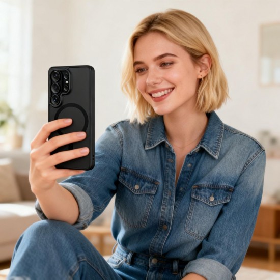 Tech-Protect Magmat MagSafe Case for Samsung Galaxy S26 Ultra - Transparent Black