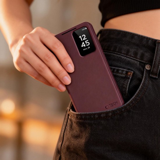 Tech-Protect Smart Wallet Case for Samsung Galaxy S26 - Burgundy
