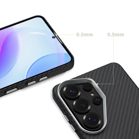 Tech-Protect Ion Carbon MagSafe Case for Samsung Galaxy S26 Ultra - Black and Silver