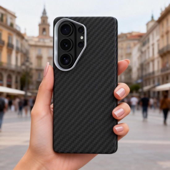 Tech-Protect Ion Carbon MagSafe Case for Samsung Galaxy S26 Ultra - Black and Silver