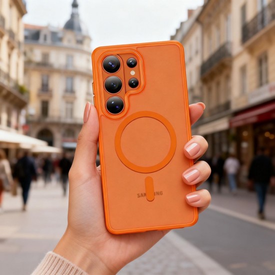 Tech-Protect Magmat MagSafe Case for Samsung Galaxy S26 Ultra - Orange Matte