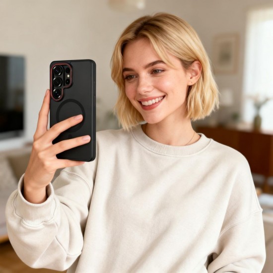 Tech-Protect MagCam MagSafe Case for Samsung Galaxy S26 Ultra - Black and Red