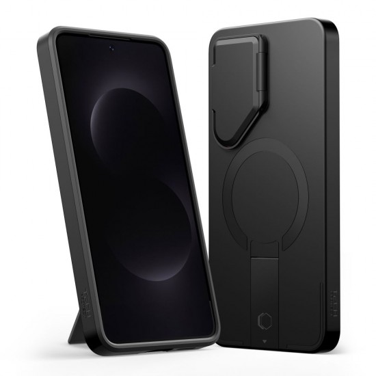 Tech-Protect Kevlar Aura MagSafe Case for Samsung Galaxy S26 - Black and Orange