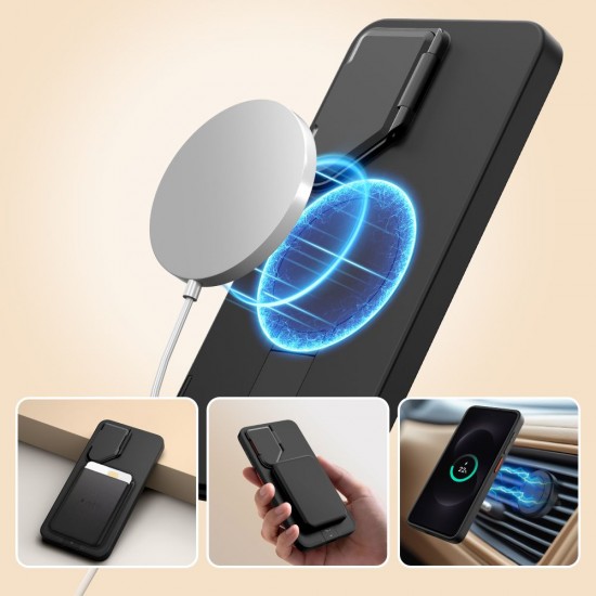 Tech-Protect Kevlar Aura MagSafe Case for Samsung Galaxy S26 - Black and Orange