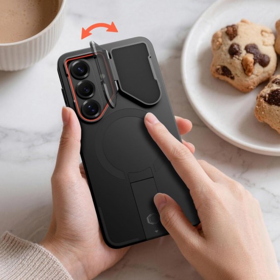 Tech-Protect Kevlar Aura MagSafe Case for Samsung Galaxy S26 - Black and Orange