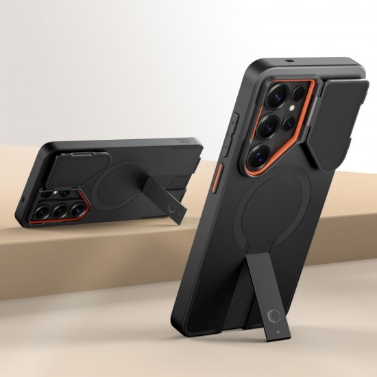 Tech-Protect Kevlar Aura MagSafe Case for Samsung Galaxy S26 Ultra - Black and Orange