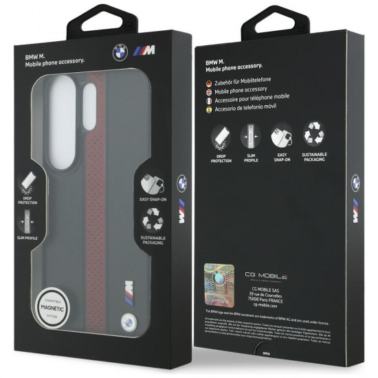 BMW Perforated Stripe Logo MagSafe Case for Samsung Galaxy S26 Ultra - Red