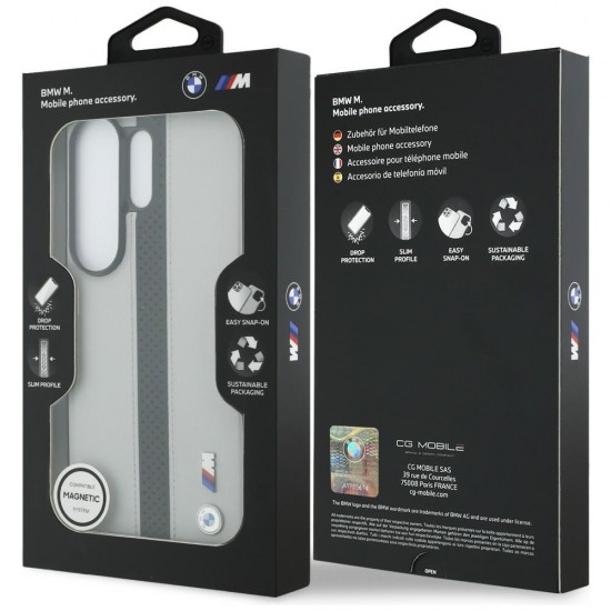 BMW Perforated Stripe Logo MagSafe Case for Samsung Galaxy S26 Ultra - Gray