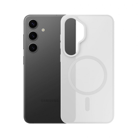 3mk Smoke MagCase for Samsung Galaxy S25 - white-transparent