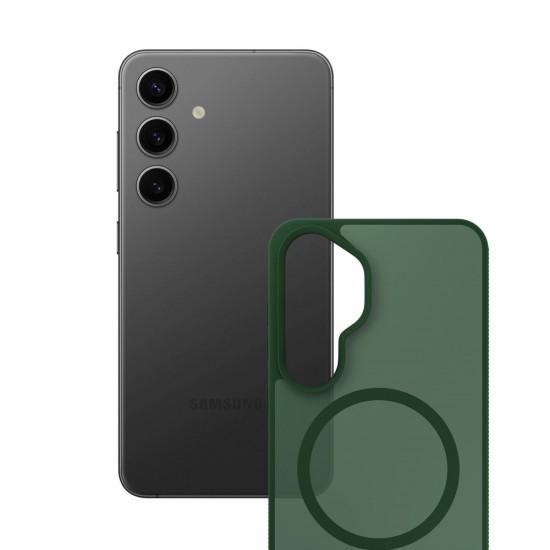 3mk Smoke MagCase for Samsung Galaxy S24 - Green-Translucent