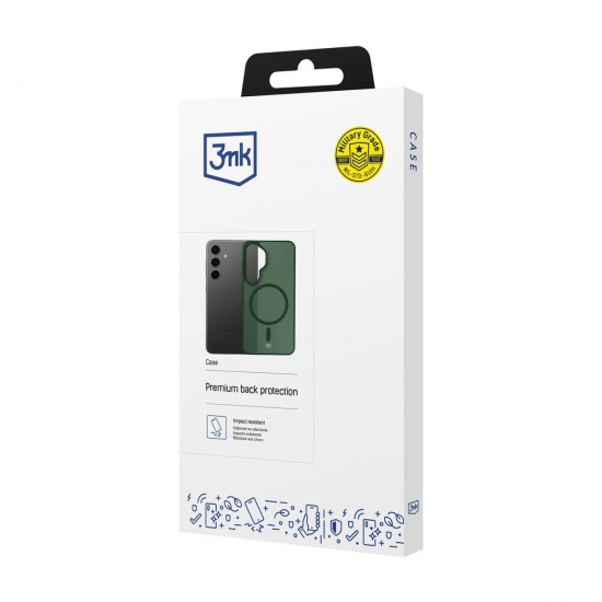 3mk Smoke MagCase for Samsung Galaxy S24 - Green-Translucent