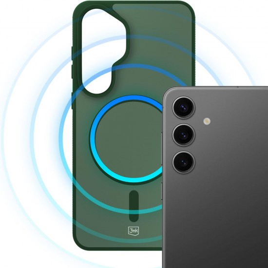 3mk Smoke MagCase for Samsung Galaxy S24 - Green-Translucent