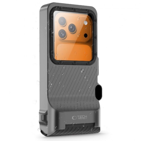 Tech-Protect IPX8 Pro Waterproof Phone Case - Gray and Black