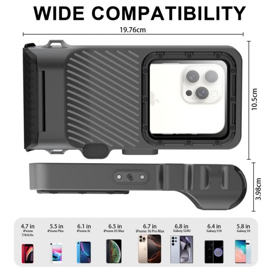 Tech-Protect IPX8 Pro Waterproof Phone Case - Gray and Black