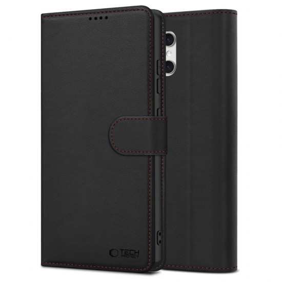 Tech-Protect Wallet Case for Samsung Galaxy A57 5G - Black and Red